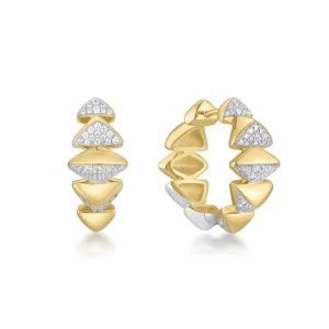 Two Tone Bold Puffy Hoop Earrings for Trendy Edgy Statement Style