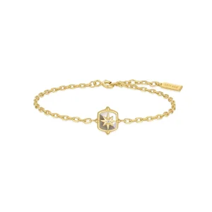 Ania Haie Gold Star Bracelet With Mother of Pearl Accent Trendy Style