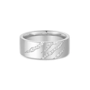 Ania Haie Silver Tiger Stripe Band Ring for Confident Women