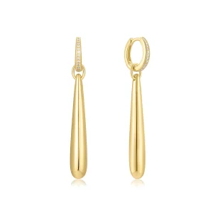 Ania Haie Gold Water Droplet Earrings Modern Chic Sterling Silver