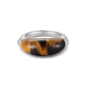 Ania Haie Silver Tiger Eye Ring Modern Statement Fashion Jewelry