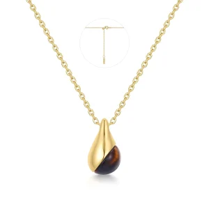 Ania Haie Gold Tiger Eye Pendant Necklace Modern Trendy Jewelry