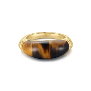 Ania Haie Gold Tiger Eye Ring Modern Statement Affordable Luxury