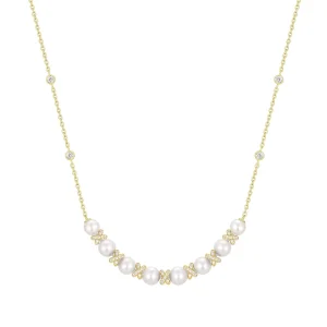 Ania Haie Gold Braided Necklace with Sparkling Shell Pearl Design