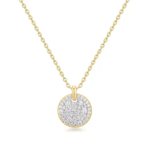 Ania Haie Two Tone Pave Disc Necklace Modern Statement Jewelry