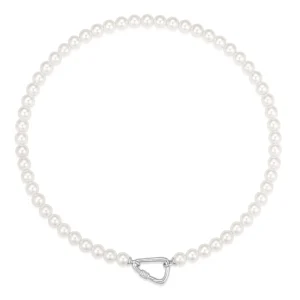 Ania Haie Silver Pearl Necklace Modern Trendy Lobster Clasp Design