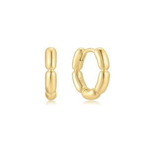 Gold Puffy Huggie Hoop Earrings Trendy Affordable Luxury Design