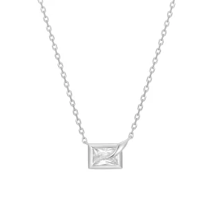 Ania Haie Silver Bezel-Set Cube Necklace Modern Trendy Jewelry