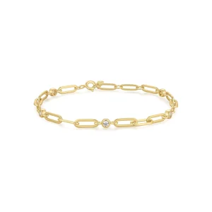 Gold Bezel Paper Clip Chain Bracelet Modern Luxury by Ania Haie