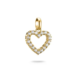 THOMAS SABO Connect Charm heart with white stones in Gold