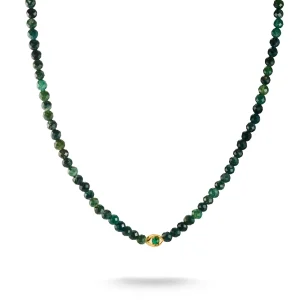 THOMAS SABO Elyndra Necklace with Green Moss Agate Beads