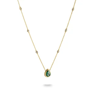 THOMAS SABO Necklace with Green Teardrop Stone