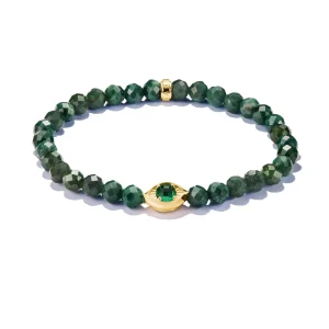 THOMAS SABO Moss Agate Eye Bead Bracelet