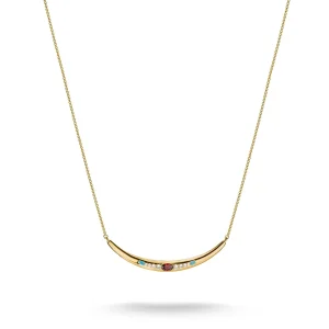 THOMAS SABO Half-Form Necklace with Red Zirconia Stone