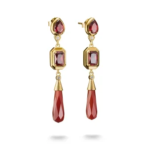 THOMAS SABO Elyndra Earrings with Red Stones