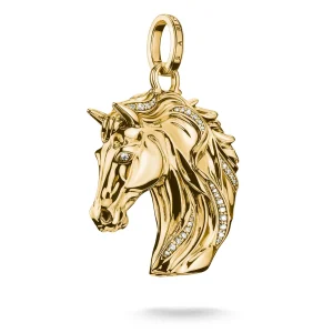 THOMAS SABO Gold Horse Pendant with Zirconia