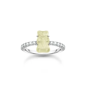 THOMAS SABO Ring with white mini sized goldbears and zirconia