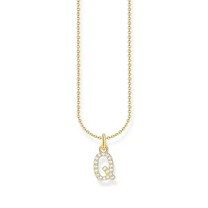 THOMAS SABO Necklace with letter pendant Q and white zirconia - gold