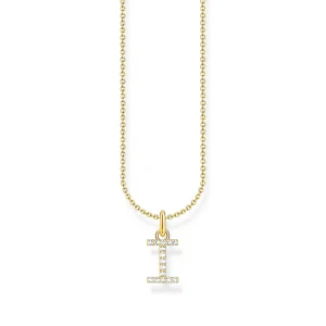 THOMAS SABO Necklace with letter pendant I and white zirconia - gold