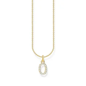 THOMAS SABO Necklace with letter pendant O and white zirconia - gold