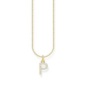 THOMAS SABO Necklace with letter pendant P and white zirconia - gold
