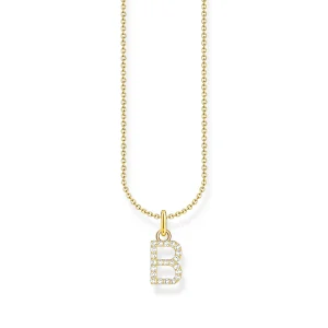 THOMAS SABO Necklace with letter pendant B and white zirconia - gold