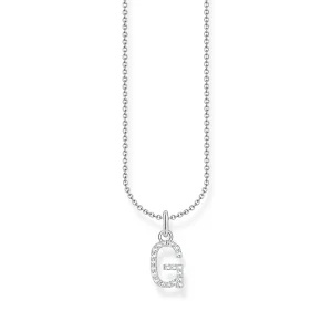 THOMAS SABO Necklace with letter pendant G and white zirconia - silver