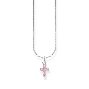 THOMAS SABO Necklace with cross pendant with pink zirconia