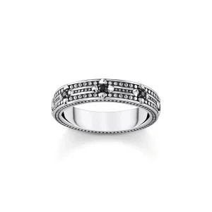 THOMAS SABO Band ring with black zirconia