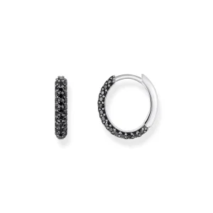 THOMAS SABO Hoop earrings with black zirconia pavÃÂ©