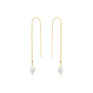 Ania Haie Pearl Threader Earrings Gold