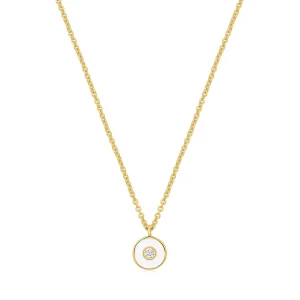 Ania Haie Optic White Enamel Disc Gold Necklace
