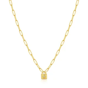 Ania Haie Gold Chunky Chain Padlock Necklace