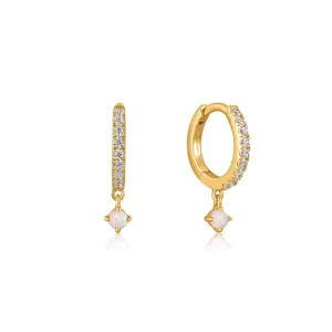 Ania Haie Gold Sparkle Kyoto Opal Drop Huggie Hoop Earrings
