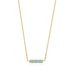 Ania Haie Turquoise Gold Bar Necklace