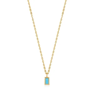 Ania Haie Turquoise Drop Pendant Gold Necklace