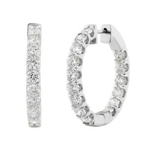 4.95ct Lab Grown Diamond Hoop Earrings in 18K White Gold