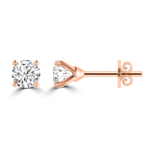 0.33ct GH I1 Diamond 4 Claw Studs in 9K Rose Gold