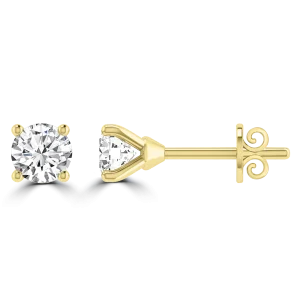0.50ct GH I1 Diamond 4 Claw Studs in 9K Yellow Gold