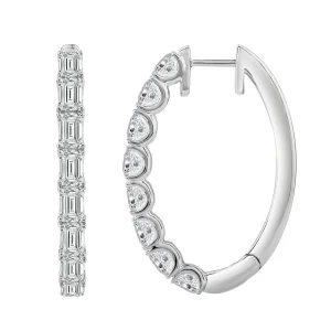 4.50ct Lab Grown Diamond Hoop Earrings in 18K White Gold