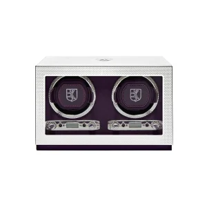 Wolf Silver Programmable Double Watch Winder 190004
