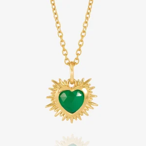 Rachel Jackson Electric Love Birthsone Heart Necklace Gold MAY