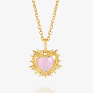 Rachel Jackson Electric Love Birthsone Heart Necklace Gold OCTOBER