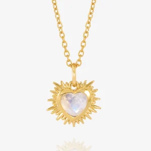 Rachel Jackson Electric Love Birthsone Heart Necklace Gold JUNE
