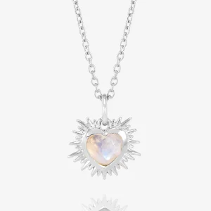 Rachel Jackson Electric Love Birthsone Heart Necklace Silver JUNE