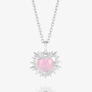 Rachel Jackson Electric Love Birthsone Heart Necklace Silver OCTOBER