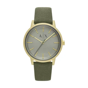 Armani Exchange Analogue Green Leather Strap Watch AX2765