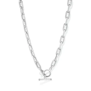 45cm 8mm Width T-Bar Paperclip Necklace in Sterling Silver
