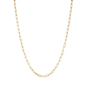 45cm 4mm Width Paperclip Chain in 9kt Bonded Yellow Gold