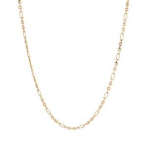 45cm Flat Figaro Chain in 9kt Yellow Bonded Gold